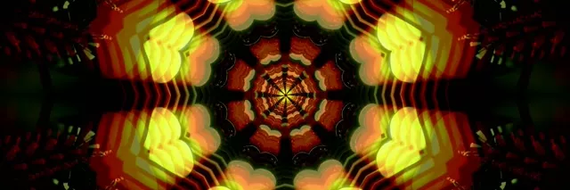 3:1 Triple Wide Neon Tunnel Kaleidoscope 60fps VJ Loop Screensaver